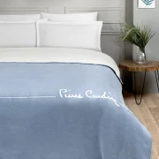 Pierre Cardin Pamuk Battaniye Çift Kişilik Logo Koyu Mavi