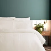 Pierre Cardin Çizgili Saten Nevresim Takımı Çift Kişilik Voyage Krem